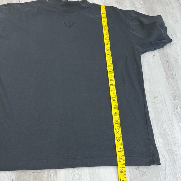 Vintage Gitano Black Unisex Mock Neck Puffed Sleeve Heart Design T-Shirt Large - Picture 8 of 9